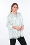Plus Size (50-56) Printed Chiffon Lined Long Sleeve Halter Neck V-Neck Women Evening Dress Tunic - 2
