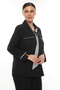 Plus Size (50-56) Shirt Collar Decorative Pocket Tie Detail Long Sleeve Women's Blouse - 3