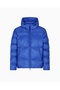 Men's Hooded Collar Long Sleeve Zipper Closure Pocket Detail Blue Coat - 5