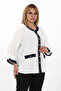 Plus Size (50-56) Chanel Button Detail Crew Neck Long Sleeve Women's Blouse - 2