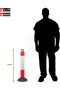 Traffic Delineator Post Red, 76 cm - Flexible Parking Bollard, Pack of 2 - 2