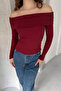 Madonna Collar Long Sleeve Ribbed Knit Sweater - 3
