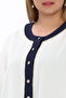 Plus Size (50-56) Chanel Button Detail Crew Neck Long Sleeve Women's Blouse - 4