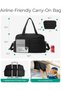 31L Quilted Travel Duffle Gym Bag for Women with Toiletry Pouch, Water-Resistant, Black - 4