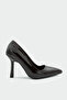 Relly Bitter Brown Patent Leather Women's Heeled Shoes