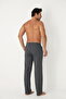 Men's Cotton Pocketed Plaid Elastic Waist Pajama Bottoms / Navy Blue 604 - 7