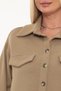 Plus Size (50-56) Shirt Collar Buttoned Decorative Pocket Knitwear Long Sleeve Women's Blouse - 4