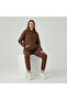 3 Thread Cotton Fabric Winter Unisex O Oversized Women's Long Sleeve Bottom-Top Tracksuit Set - 3