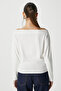Women's Grace Asymmetrical Shoulder Detail Ecru Blouse - 7