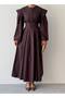 Corsage Detailed Buttoned Long Dress - 8