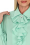 Plus Size Epaulet Sleeves Stone Button Ruffle Collar Brooch Detailed Stylish Women's Blouse - 3