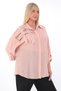 Plus Size (50-56) Stylish Women's Shirt with Stone Detailing, Ribbon Tulle Shoulders and Epaulettes - 3