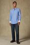 Grant Non Iron Twill Cotton Slim Fit Dark Blue Classic Collar Men's Striped Shirt - 3