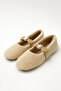 Women's Beige Coin Buckle Ballerinas Byndvt05 - 5