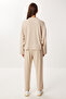 Batwing Sleeve Ribbed Modal Top and Bottom Set Ldm0009 Cream - 8
