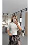 Half Fisherman Short Sleeve Soft Texture Ecru Sweater - 4