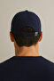 Men's Navy Blue Adjustable Classic and Sporty Look Velvet Black Hat - 5