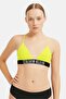 Women Brand Logo Padded Triangle Bikini Top, Lime Green