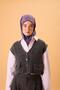 Viscose Blended Velora Scarf Purple-Salmon Powder Green Patterned Tok Duruşlu 90X90