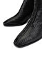Women's Genuine Leather Black Crocodile Classic Boots - 3