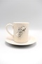 Silver Grape Detailed Porcelain Cup Set - for 2 Person - 2