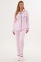Women's Pink Special Design Full Length Long Sleeve Maternity Dressing Gown Nightgown Pajama Set 4-Piece Set - 2