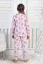 Girl's Pink Color Single Jersey Fabric Long Sleeve Pajama Set - 4