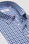 Bb Club Rio Poplin Cotton Oversized Fit Dark Blue Classic Collar Men's Checkered Shirt - 6