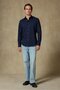 Piero Gabardin Cotton Comfort Fit Navy Blue Classic Collar Men's Plain Shirt