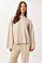 Batwing Sleeve Ribbed Modal Top and Bottom Set Ldm0009 Cream - 3