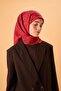 Viscose Blended Velora Scarf Flame-Fuchsia Pomegranate Flower Tan Patterned Tok Duruşlu 90X90 - 3