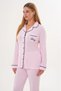 Women's Pink Special Design Full Length Long Sleeve Maternity Dressing Gown Nightgown Pajama Set 4-Piece Set - 3