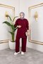 Women's Crew Neck Plain Combed Cotton Double Bottom Top Set - 4