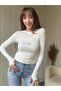 Crew Neck Long Sleeve Fingerless Bodysuit
