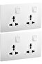 Legrand Mallia Senses Double Switched Socket Outlet 16A 250V White Screw Terminals 2PCS