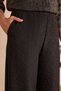 Black Glitter Wide Leg Pants High Waist Stylish Women's Trousers - 3