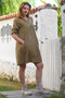 Italian Mink Shirt Collar Buttoned Long Sleeve Casual Velvet Woven Dress with Pockets 98 56 - 4