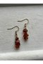 Blood Amber Stone Gold Color Steel Earrings Handmade - 2