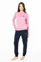 Women's Cuffed Sleeves and Cuffs with Pockets, Arma Embroidery, Crew Neck, 2 Thread Woven Bottom and Top Set