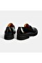 Men's Black Leather Loafer with Metal Accessories - 8
