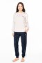 Women's Cuffed Sleeves and Cuffs with Pockets, Arma Embroidery, Crew Neck, 2 Thread Woven Bottom and Top Set - 2