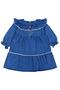 Floral Embroidered 6-18 Months Dress - Blue 12-18 Months - 3