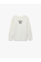 Printed Long Sleeve Crew Neck Hooded Sweatshirt