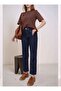 Dark Navy Blue Raw Hem Zmodel Orj Jean Trousers