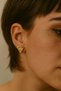 Women's Gold Triangle Pizza Crystal Stone Steel Earrings - 4