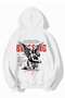Unisex Hooded Sweatshirt with Angel Print Detail - Oversized Sweatshirt