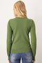 Women's Light Green Crew Neck Appliqued Sweater Arm-26K136002 - 4