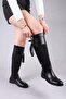 Edie Skin Suede Paneled Boots Black - 3