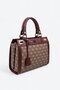 Coffee - Burgundy Monogram Women's Handbag Sp1174 - 2