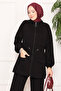 Adjustable Waist Pocket Detail Modest Two-Piece Set Black - 6